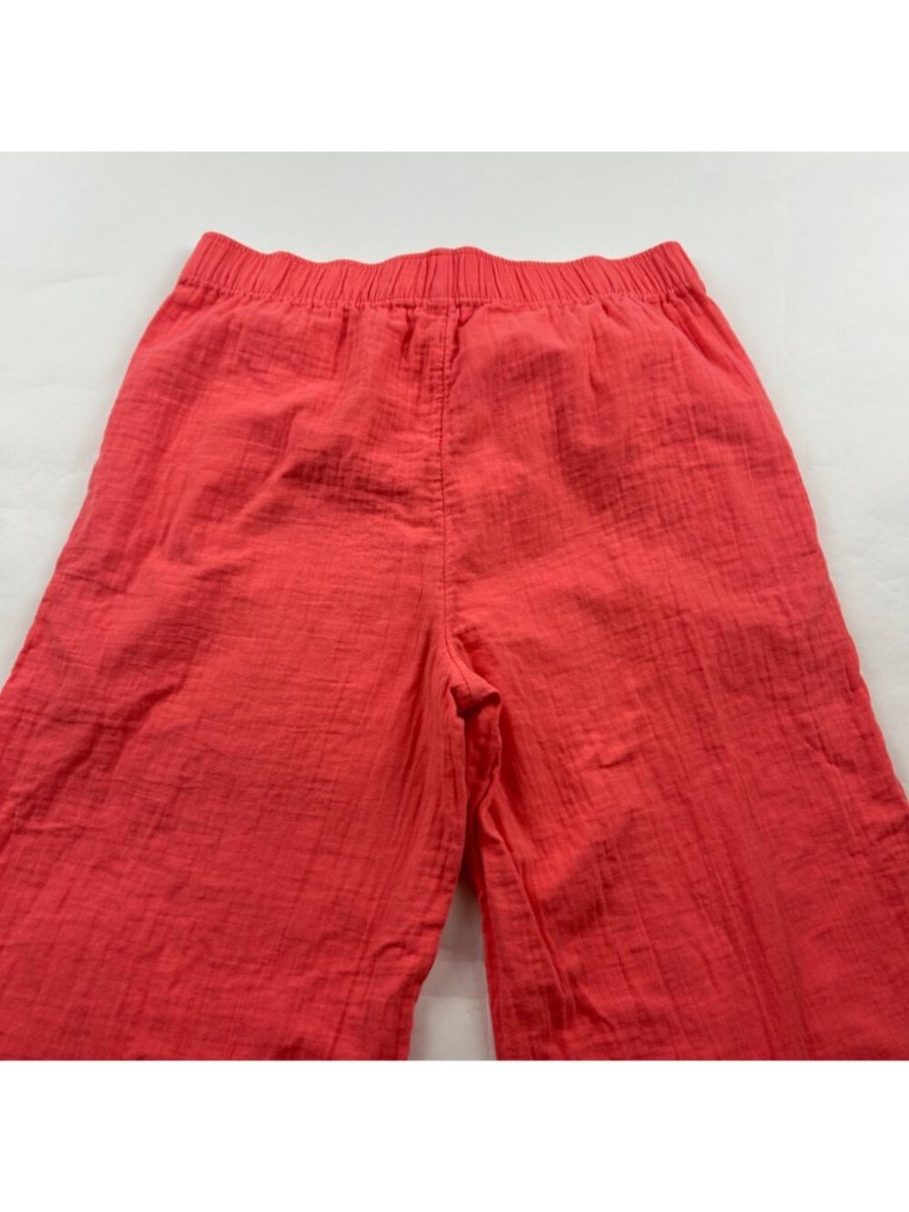 TALL Old Navy Bright Coral Crinkle Cotton Wide Leg Lounge Pant LT - Picture 7 of 8